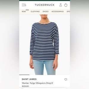 St. James Navy Striped Crewneck Top